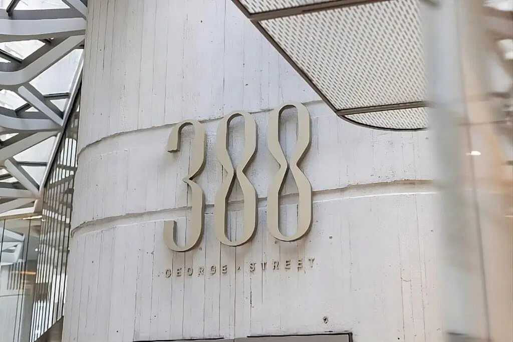 388 George Street building number on white wall